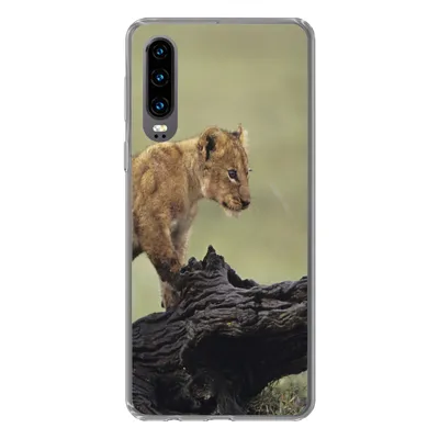 Produktbild von MuchoWow® Handyhülle Schutzhülle Hülle für Huawei P30 Löwe - Rüssel - Junge Silikon Softcase Handy Hülle - Kartenbesitzer