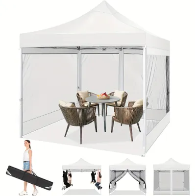 Imagen del producto de Tienda de campaña plegable de 3x3 metros - Tienda para jardín - Toldo para exteriores - Tienda con mosquitera - Incluye mosquitera