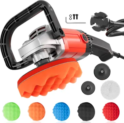 Produktbild von Wiltec Auto Poliermaschine Schleifmaschine 1200W bis 3000 U/min, Poliergerät mit 6 Stufen, mit Zubehör, Tellerschleifer, Rotationsschleifer