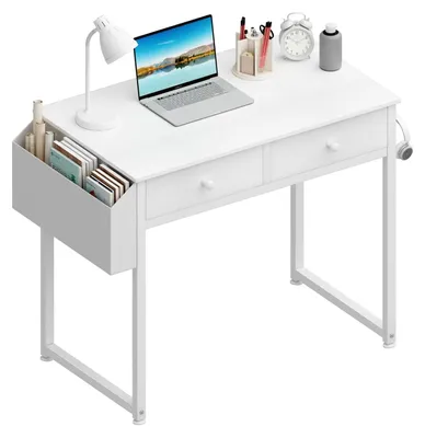 Obrázok produktu pre Stôl s 2 zásuvkami - Malý počítačový stôl - 80 x 40 x 78 cm