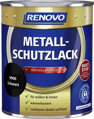 Produktbild von 750ml Renovo Metallschutzlack hgl Schwarz 9900