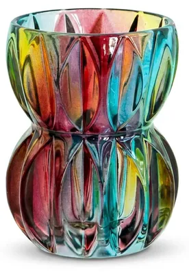 Produktbild von Buntes Glasvase 17,5 cm hoch für Blumen