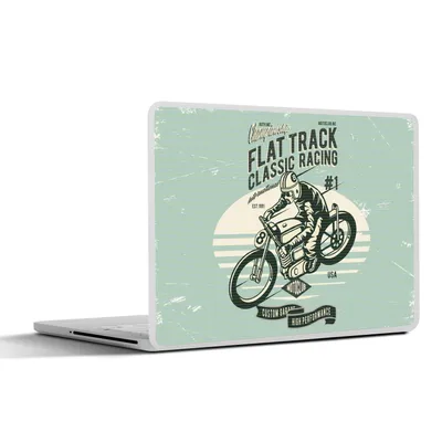 Produktbild von MuchoWow® Laptop Aufkleber Sticker Cover Motorrad - Retro - Zitat 25x18 cm - Laptop-Deko