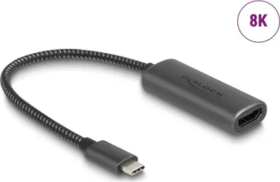 Obrázok produktu pre DeLOCK 64229, 0,2 m, USB Typ-C, HDMI, Samec, Samica, Priamy