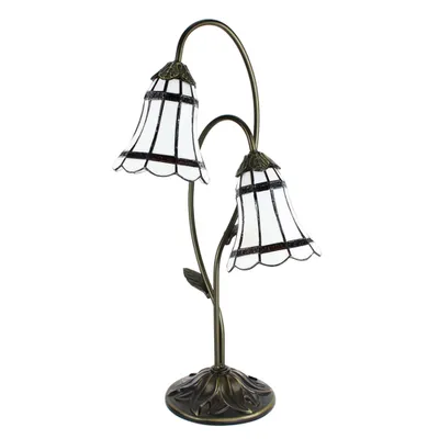 Produktbild von Clayre & Eef Tiffany Tischlampe 61 cm Braun Weiß Polyresin