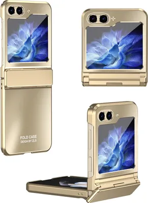 Immagine prodotto di Custodia per Samsung Galaxy Z Flip 6 / Z Flip 7 FE Custodia protettiva in PC rigido elettroplaccato con protezione della cerniera Oro