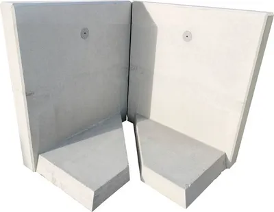 Produktbild von Winkelstein Ecke bewehrt 90° grau zweiteilig 80 cm x 100 cm x 12 cm