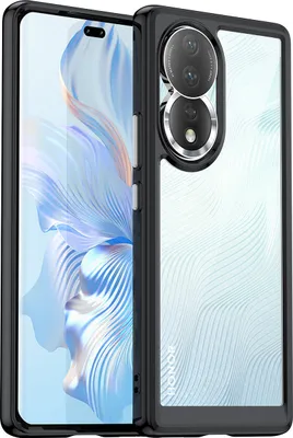 Image de Etui pour Honor 80 transparent, antichoc étui de protection en silicone TPU noir