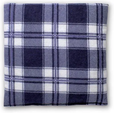 Productafbeelding van Sint-janskussen 19x19cm flanel ruitblauw - klein korrelkussen als warmtekussen en/of koelkompres