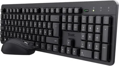 Image de Trust TKM-360, Sans fil, Sans fil RF, Commutateur à membrane, QWERTY, Noir, Souris incluse