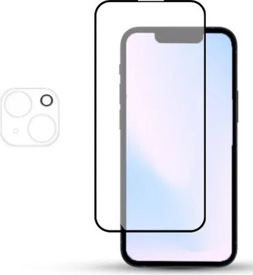 Zdjęcie produktu dla 1-pak iPhone 14 Szkło ochronne na ekran & 1-pak ochrona obiektywu - Szkło hartowane 9H - Super jakość 3D