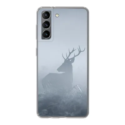 Produktbild von MuchoWow® Handyhülle Schutzhülle Hülle für Samsung Galaxy S21 Hirsche - Nebel - Wald Silikon Softcase Handy Hülle - Softcase