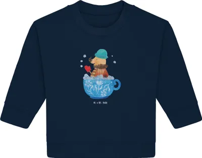 Produktbild von Mr. & Mrs. Panda Organic Baby Pullover Nachtfalter Schaumbad 6. - 12. Monat - French Navy - Geschenk, Lustige Sprüche, Ziele, Bullover, Tasse, Badezimmer, Bad, Baden, WC