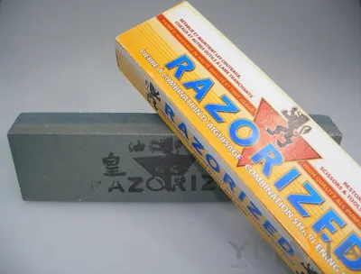 Produktbild von RAZORIZED Messer Schleifstein [ 2 Körnungen ] Schärfstein Wetzstein 200x50x25mm