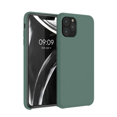 Produktbild von kwmobile Hülle kompatibel mit Apple iPhone 11 Pro Hülle - Silikon Handy Case - Handyhülle weiche Oberfläche - kabelloses Laden - Tannengrün