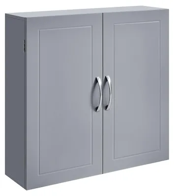 Produktbild von Badezimmerschrank zur Wandmontage – verstellbare Regale – platzsparend – grau – 18 x 60 x 60 cm
