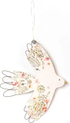 Produktbild von Deko-Ornament 'Blumenwiese' aus Draht mit zartem Design und bedruckter Botschaft