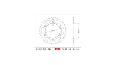 Produktbild von RK Kettenrad "4403" 520, Stahl, silber 50 Zähne