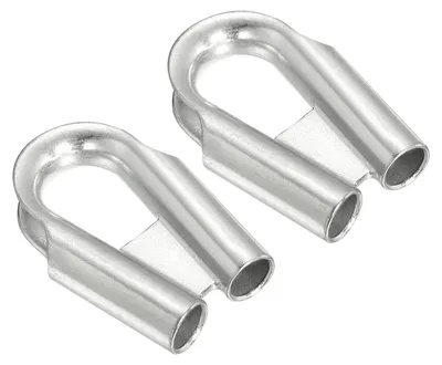 2er-Pack Drahtseil-Kauschen 13 mm, Edelstahl, Silber