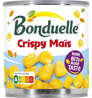 Zdjęcie produktu dla Bonduelle Crispy Maïs 150g – chrupiąca przekąska kukurydziana do sałatek i zup