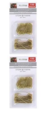 Weihnachtsbaumhaken, gold, 300 Stück für Christbaumkugeln