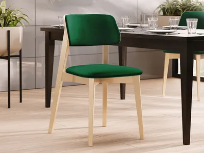 Obrázek produktu pro Kuchyňská židle s čalouněním CIBOLO 2 - buk / zelená