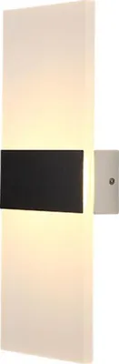 Produktbild von LED-Badezimmerwandleuchte mit dekorativer Nachttischlampe (warmes Licht, rechtwinklig, schwarz, 29 x 11 cm)