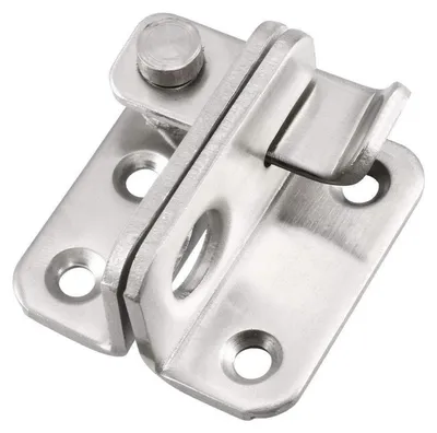 Produktbild von Klapptürverschluss 2 Stück 201 Edelstahl 45x40mm Silber Torverschluss Haspe Schiebeschloss mit Vorhängeschlossloch