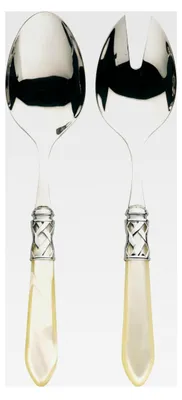 Produktbild von Aladdin Salatbesteck, Stahl/ABS, 30,5 x 14 x 3 cm, elfenbeinfarben, 2-teilig