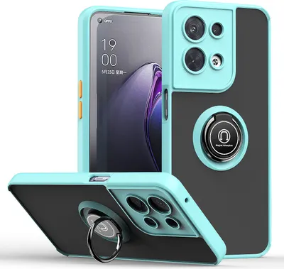 Produktbild von OPPO Reno8 Hülle, Ring Halter Ständer Matte Transluzent TPU Rahmen Stoßfest Schutzhülle für OPPO Reno8