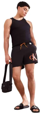 Image de CK CALVIN KLEIN sea boxer piscine maillot de bain homme avec logo imprimé article KM0KM00800 MEDIUM DRAWSTRING, L, Poliestere 100%