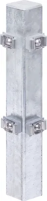 Produktbild von Eckpfosten Doppelstabmatten, feuerverzinkt  zum Einbetonieren Länge: 1500 mm für Mattenhöhe: 1000 mm Pfostenstärke: 60 x 60 mm, inkl. Klemmlasche zur Befestigung von