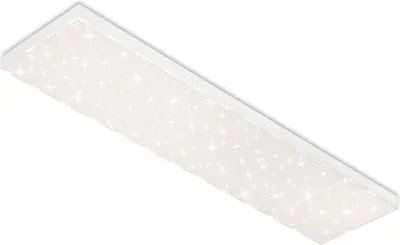 A rectangular LED panel light with a star-like pattern on its surface, set against a white background.