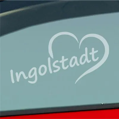 Produktbild von Auto Aufkleber Ingolstadt Herz Stadt City Liebe Love 15,5x8 cm Milchglas Sticker Heckscheibenaufkleber