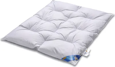 A white duvet or comforter is shown lying flat on a white background.