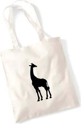Produktbild von Huuraa Jutebeutel Giraffe Silhouette 10 Liter Natural Baumwolle Tasche Geschenkidee