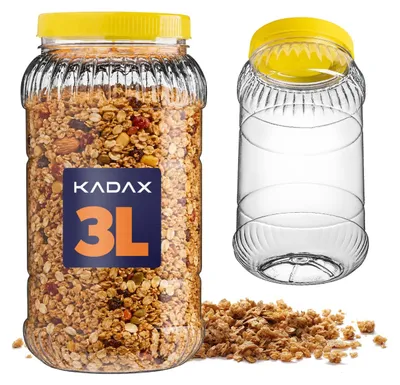 Produktbild von KADAX Jar Plastikbehälter für Haustiere, 3 l, Futterbehälter, unzerbrechlich, Zertifikat