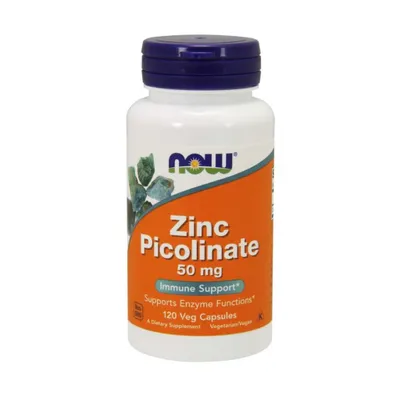 Produktbild von Nahrungsergänzungsmittel NOW Foods Zinc Picolinate Pikolinian Cynku 50 Mg (120 Kapseln) 3795