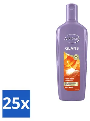 Immagine prodotto di 25 flaconi di shampoo Andrélon Glans, 300 ml ciascuno, confezione