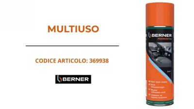 Immagine prodotto di Berner Detergente multiuso in schiuma X-in-1 Premium bomboletta spray compatibilità multi-materiale 500ml