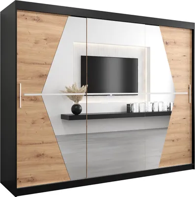 Produktbild von Kleiderschrank, Schiebetürenschrank Schlafzimmer, Schrank mit Spiegel BOLIWIA 250 cm