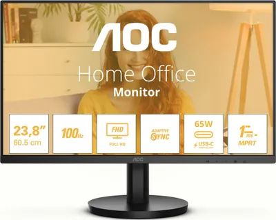 Obrázek produktu pro AOC 60,5cm (23,8") 24B3CA2 16:09 HDMI+USB-C IPS černý maloobchodní prodej
