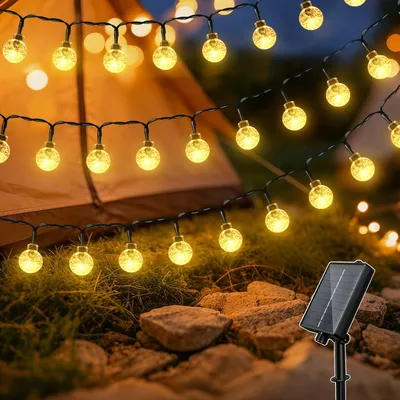 Immagine prodotto di Catena luminosa solare per esterni Hopexy, 10 metri, 100 LED, 8 modalità, resistente alle intemperie, luce bianco caldo