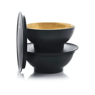 Produktbild von TUPPERWARE Allegra Dessert-Schälchen (2) 275 ml Schwarz/gold Dessertschale