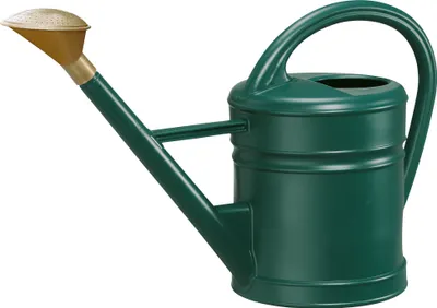 Produktbild von Geli Gießkanne ANTIQUA Dunkelgrün mit goldfarbener Brause 10 Liter - Kunststoff