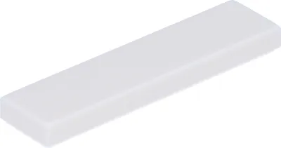 A single white LEGO brick is shown on a white background.