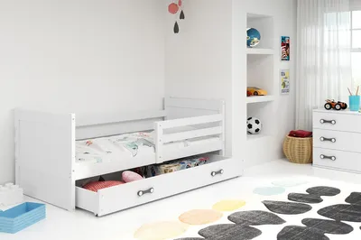 Produktbild von Kinderbett mit Stauraum mit Matratze 90x200 FERGUS – Weiß
