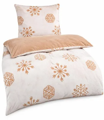Produktbild von Bettwäsche Cashmere Touch Beige 2 teilig kuschlig weich 135x200 80x80 cm Reißverschluss