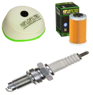 Immagine prodotto di Kit di manutenzione per KTM SX-F 250 4T, anno di produzione 2006: filtro aria, filtro olio, candela di accensione di pamoto - Nuovo