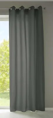 Produktbild von 1er Set Vorhänge Schal Ösen »Berlin« HxB 225x140 cm Dunkelgrau Blickdicht Microsatin Lichtdurchlässig Uni Matt 20405N